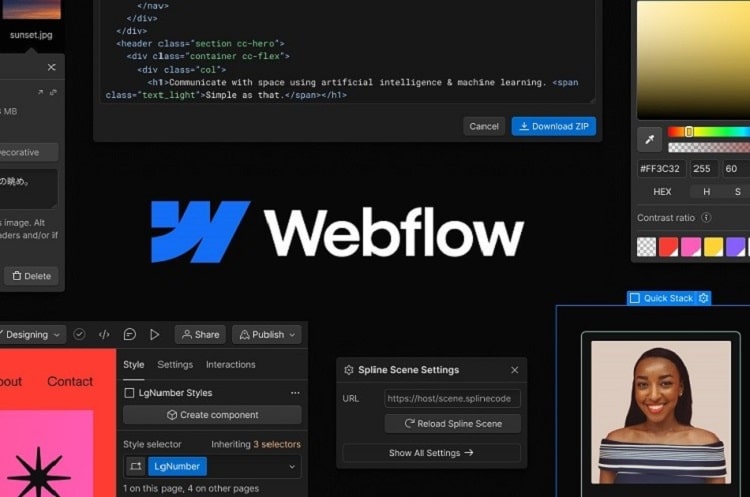 نرم‌افزار Webflow برای طراحی UI
